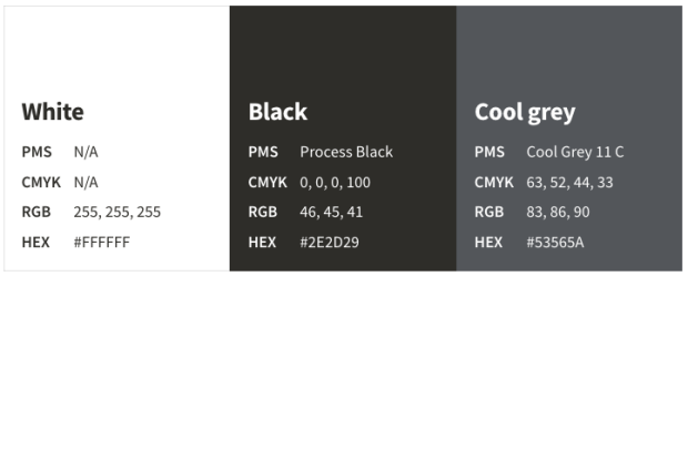 White, Black, Cool grey